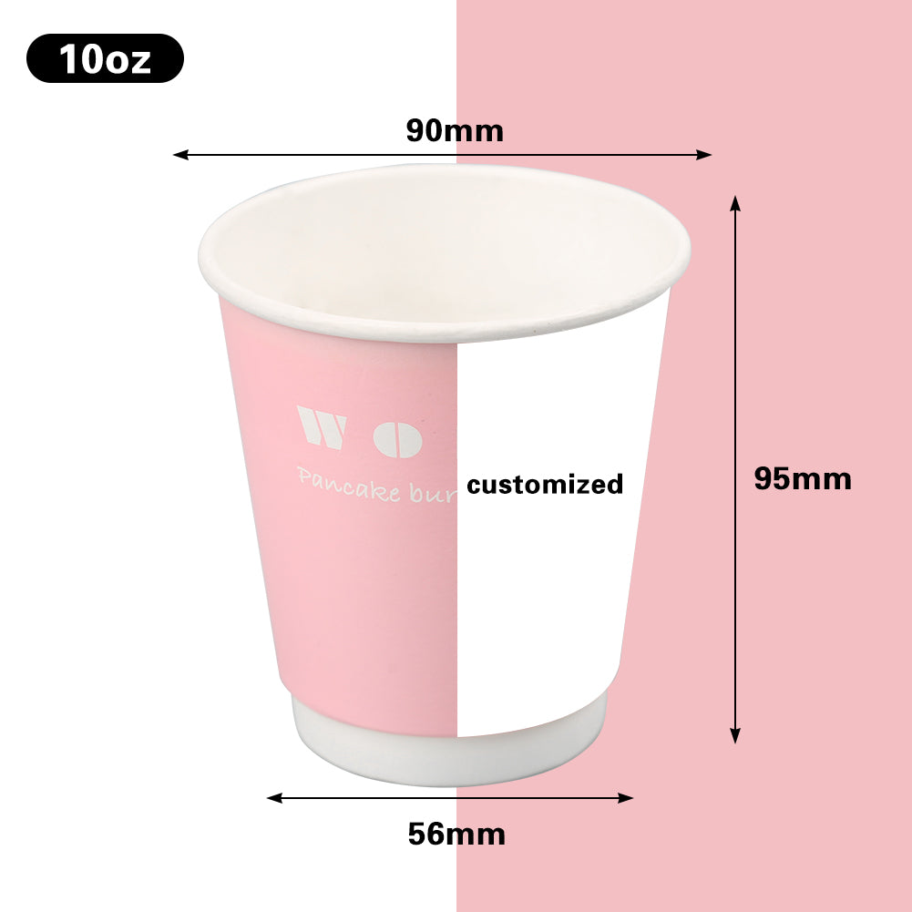 10 oz Double wall paper coffee cups Eco friendly custom samples on