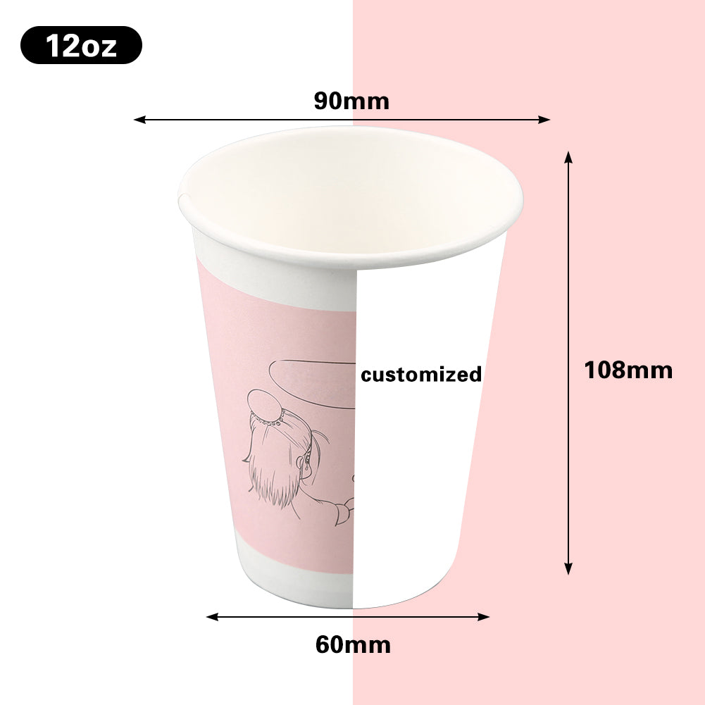 cheap 12oz hot drink single wall paper cups for coffee customized samples –  gravorypackaging.com