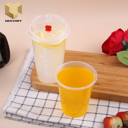 10 oz (300ml) Custom logo printed plastic PP transparent cups samples