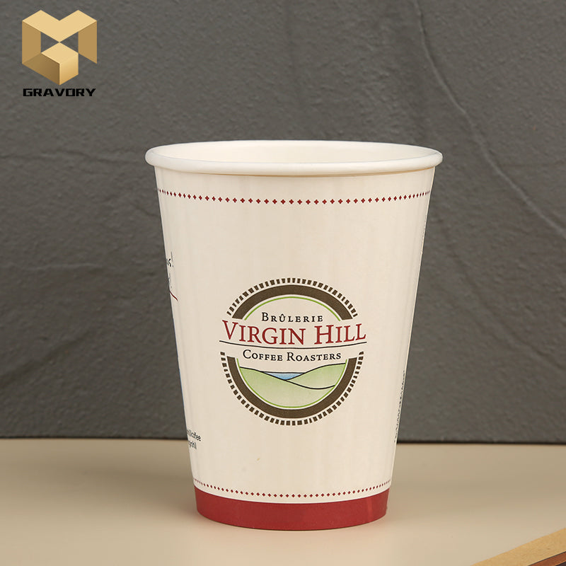 10 oz Double wall paper coffee cups Eco friendly custom samples on sale   gravorypackaging.com