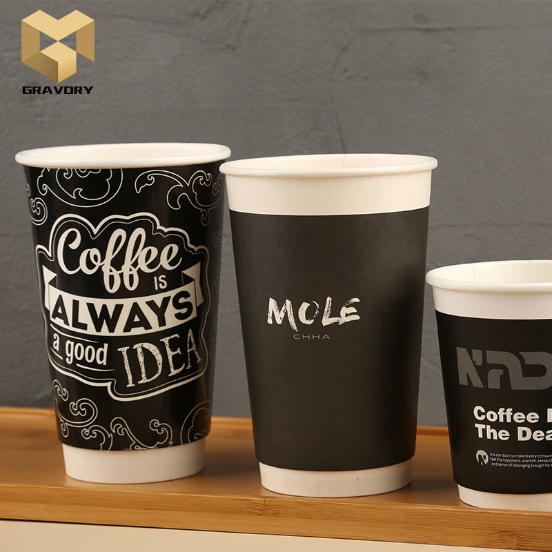 sale 16 oz double wall coffee paper cups leakproof custom logo