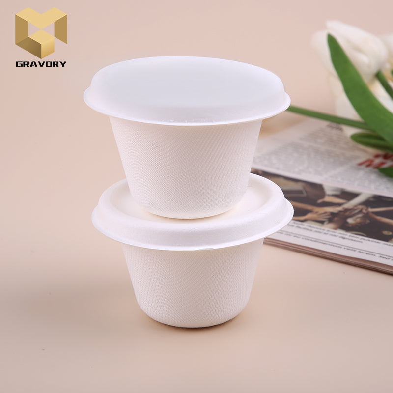 1 oz eco friendly disposable sauce cup with lid bagasse packaging samp