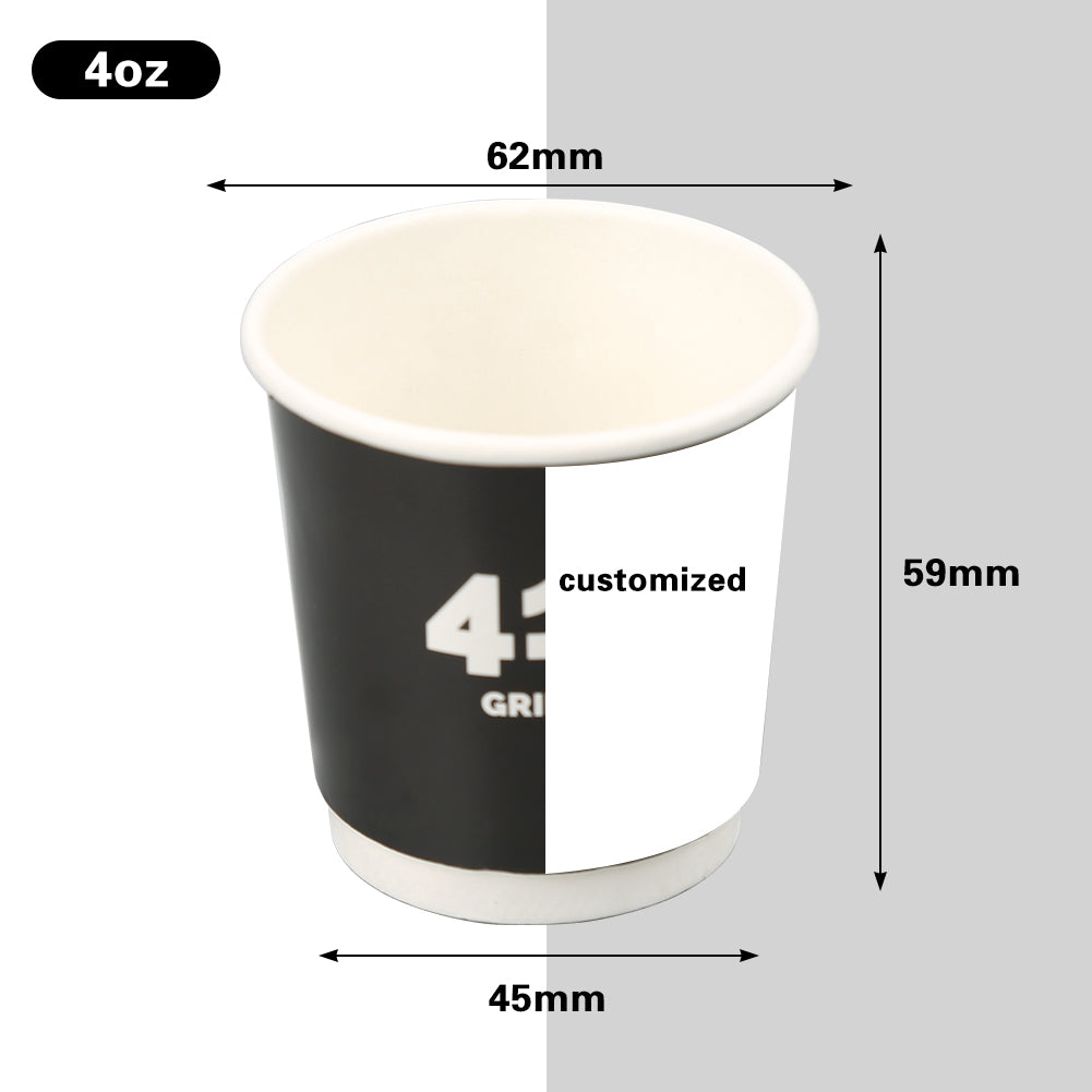4 ounce coffee cups cheap 4 oz PLA double wall paper coffee cup customized logo samples sale