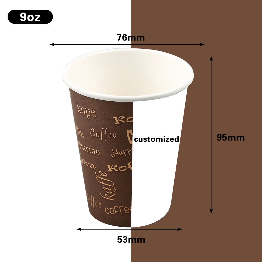9 oz custom logo printed tea cups paper disposable samples price cheap –  gravorypackaging.com