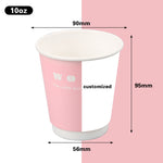 10 oz Double wall paper coffee cups Eco friendly high quality custom samples