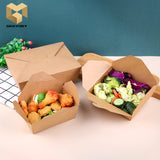500 ml paper disposable takeaway food packaging kraft paper lunch with buckle