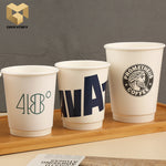 4 oz PLA double wall paper coffee cup customized logo samples