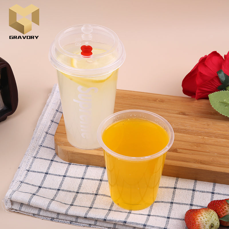 10 oz (300ml) Custom logo printed plastic PP transparent cups samples