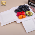 6 inch sugarcane bagasse plate custom food packaging containers square