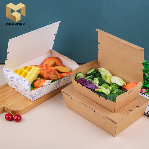 700 ml kraft paper biodegradable food packaging lunch box samples gravorypackaging