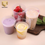 12 oz C (340ml) clear plastic tea PET disposable plastic printed cups samples