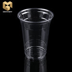 12 oz (355ml) disposable custom printed transparent wall style PET plastic cups samples