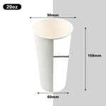 20 oz custom logo printed takeaway single wall coffee cups samples