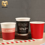 4 oz PLA double wall paper coffee cup customized logo samples