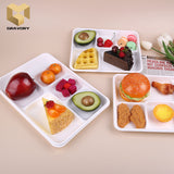 9 inch 100 % biodegradable pulp sugarcane container 5 compartment lunch plate bagasse