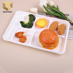 9 inch 100 % biodegradable pulp sugarcane container 5 compartment lunch plate bagasse