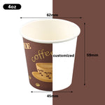 4 oz single wall disposable paper cup customized printed samples
