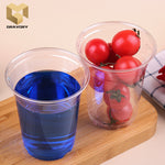 12 oz (355ml) disposable custom printed transparent wall style PET plastic cups samples