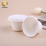 8 oz bagasse tableware packaging with lid sugarcane sauce cup sample