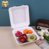 Biodegradable sugarcane lock box custom disposable fast food container samples
