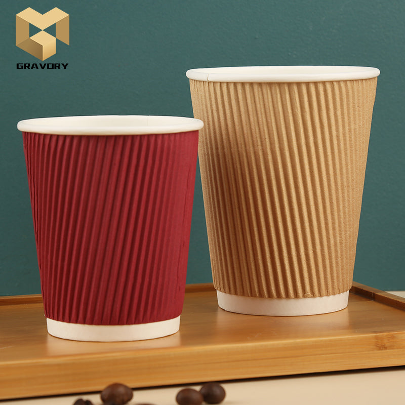 sale 8 oz ripple wall paper cups Custom logo printed fashion style ...