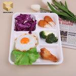 9 inch 100 % biodegradable pulp sugarcane container 5 compartment lunch plate bagasse