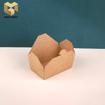 500 ml paper disposable takeaway food packaging kraft paper lunch with buckle