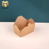 500 ml paper disposable takeaway food packaging kraft paper lunch with buckle