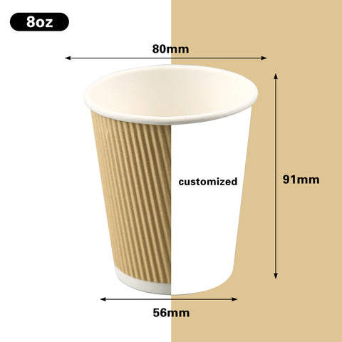 sale 8 oz ripple wall paper cups Custom logo printed fashion style ...