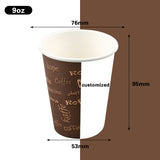 9 oz custom logo printed coffee / tea cups paper disposable samples